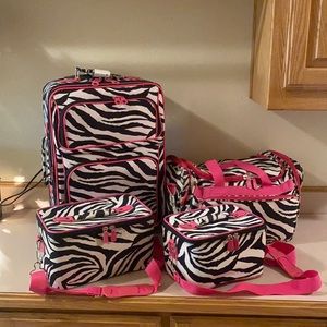 Zebra Print 4 piece Luggage Set